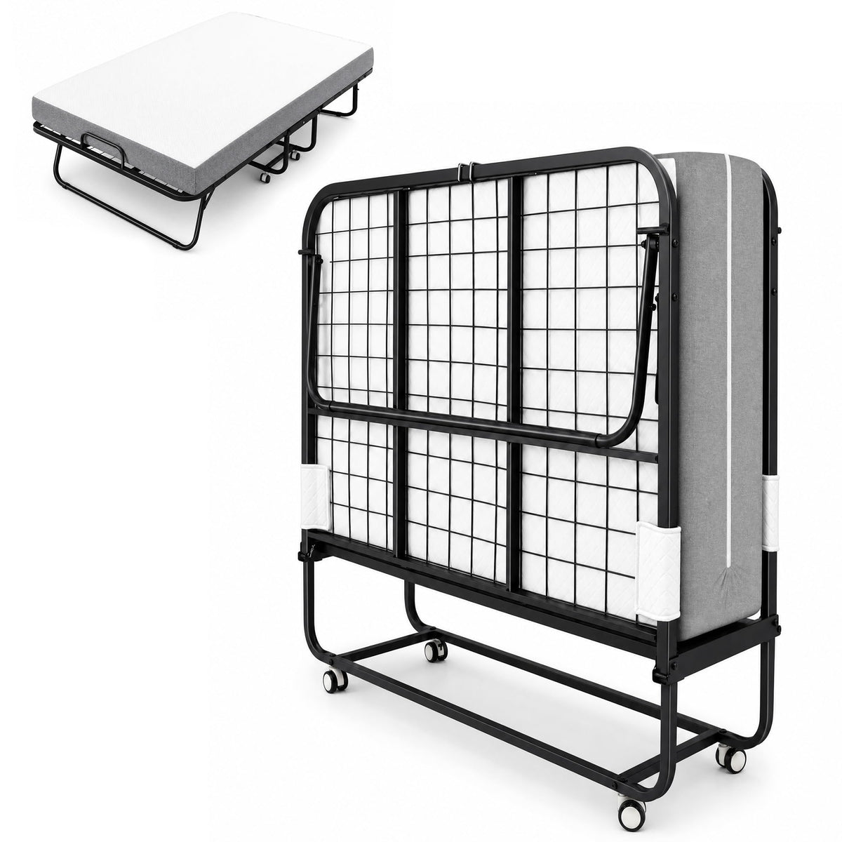 Folding Bed with Mattress, Twin Memory Foam T52046