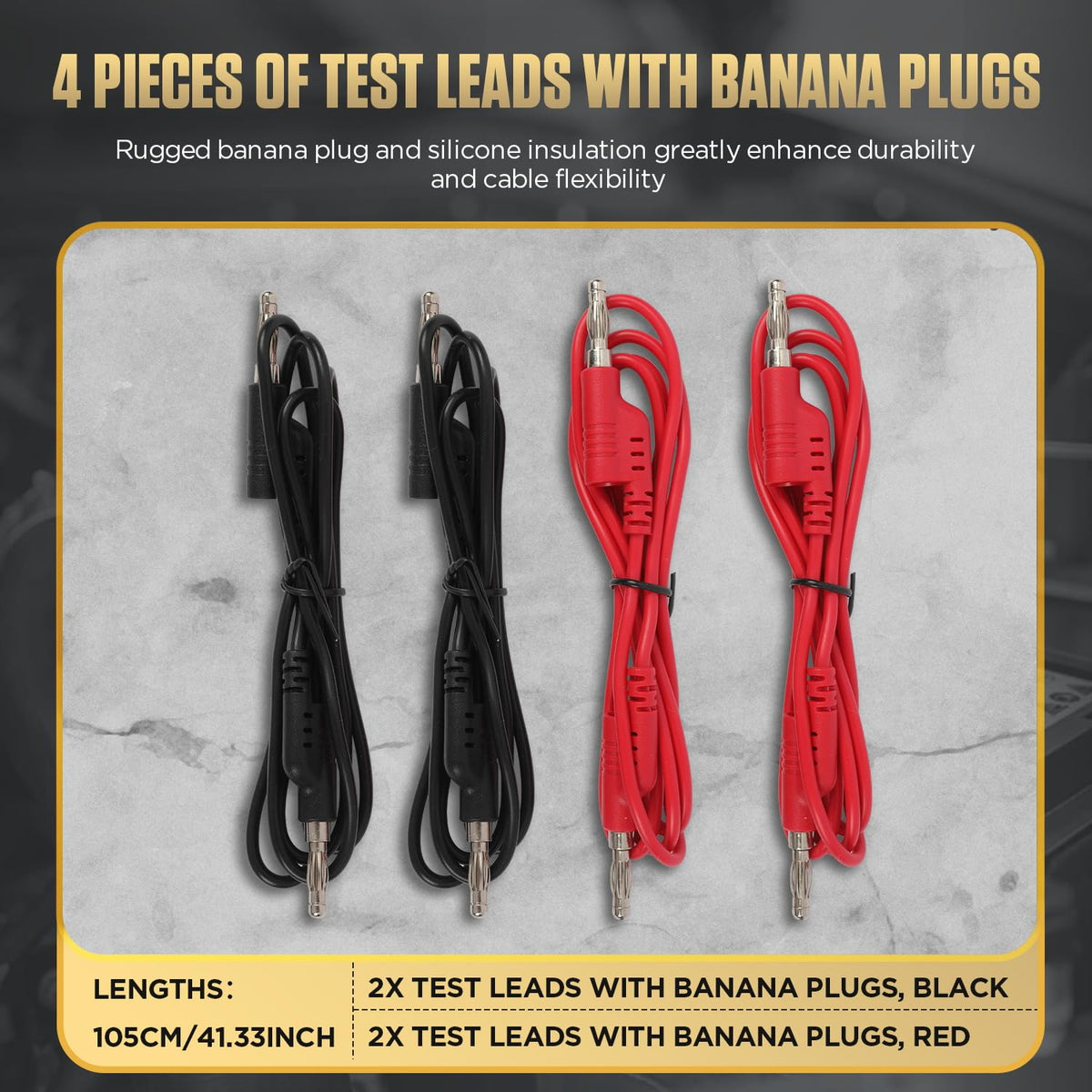 68PCS Multimeter Test Leads Kit with Alligator Clips and Banana Plug Adapters W671094