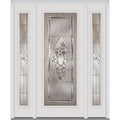 Steel Brilliant White Left Hand In-swing Exterior Prehung Door 36"x80" with 14" Sidelites X396