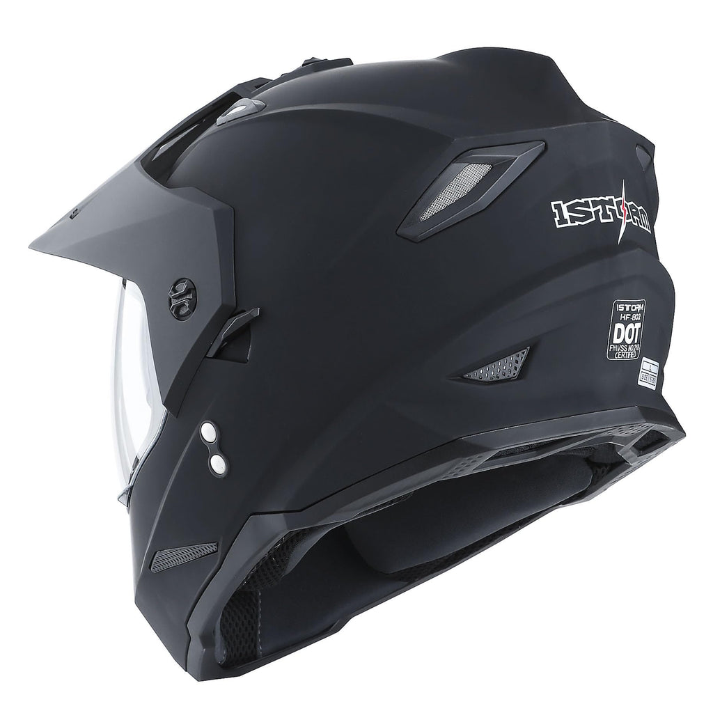 Youth Kids Dual Sport Dual Visor Full Face Helmet Matt Black H305607