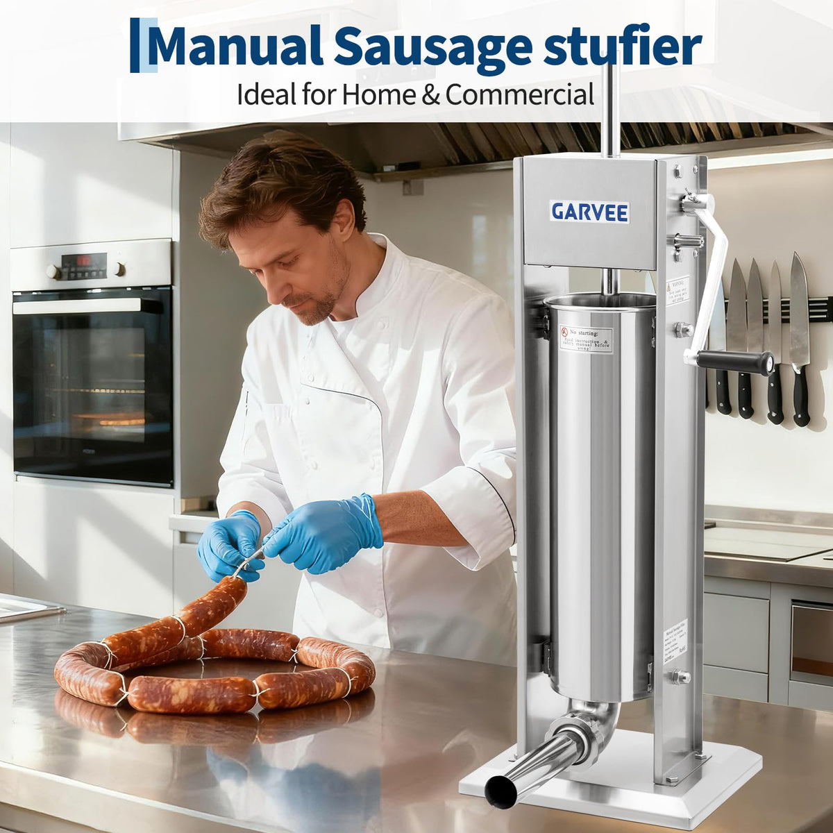 7L Stainless Steel Manual Sausage Stuffer Z3116