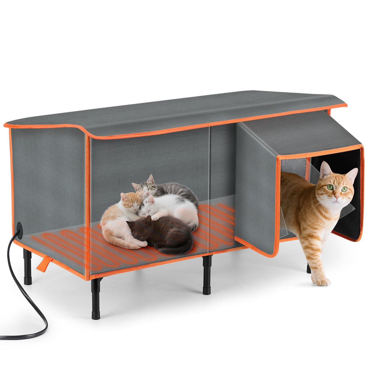 Heated Weatherproof Insulated Cat House M9622