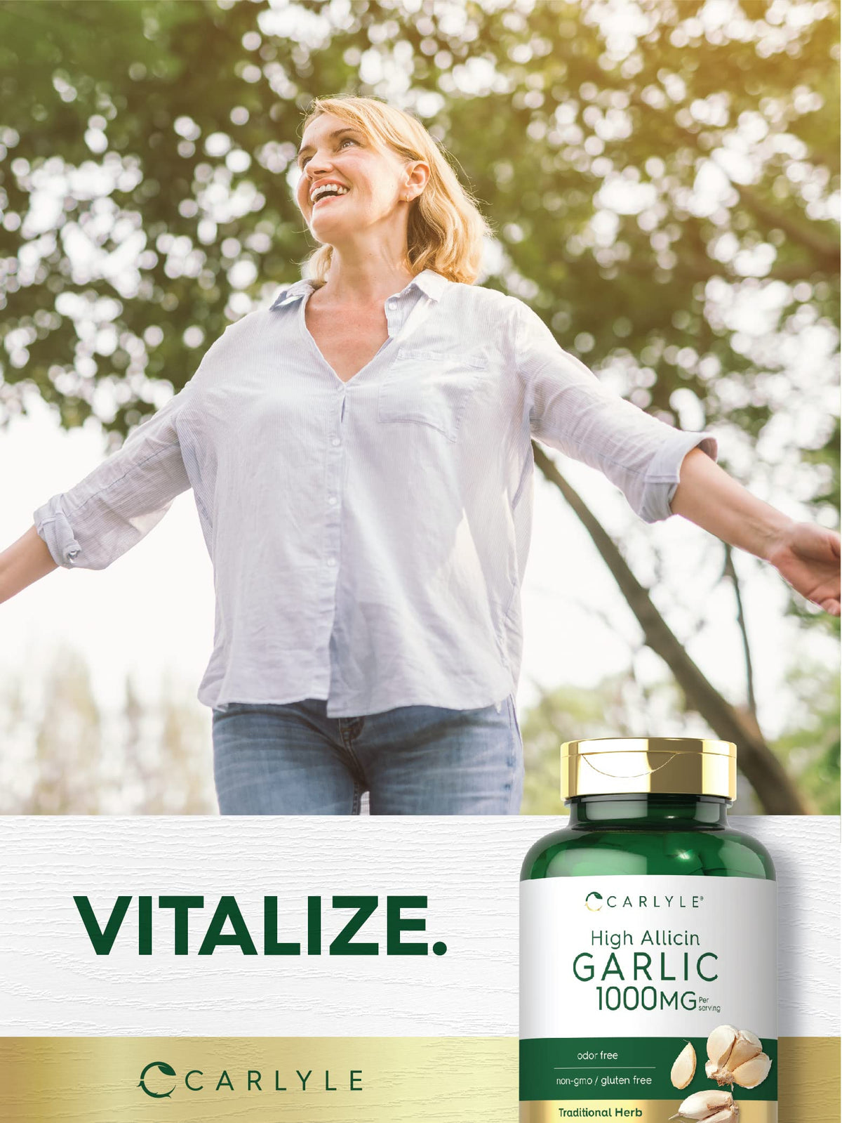 Odorless Garlic Supplement 1000mg 180 Caplets U943186