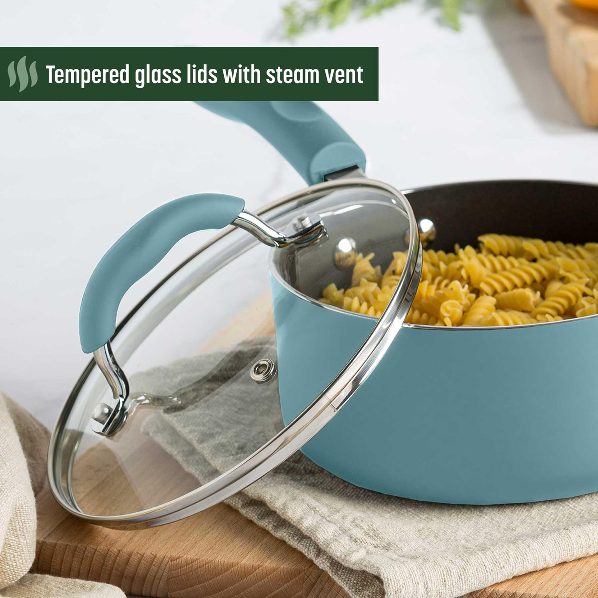 Turquoise 12-Piece Ceramic Nonstick Cookware Set A29513