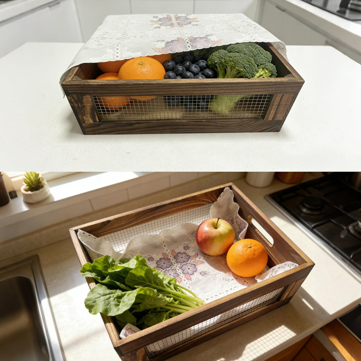 Set of 3 Wooden Nesting Crate K235893