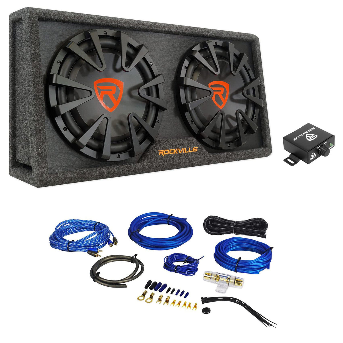 Dual 12" Powered Car Subwoofer V8667