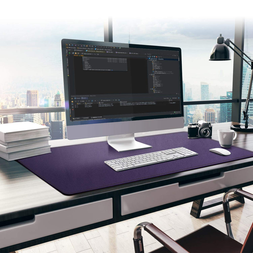 38"x16" Purple PU Leather Desk Pad C928884