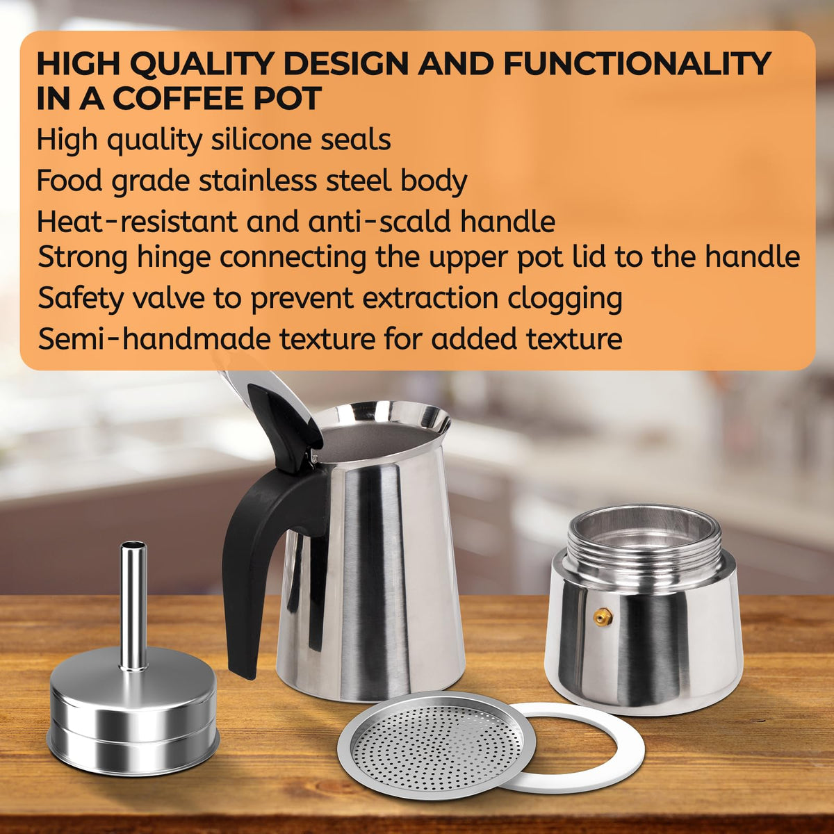 12 Cup Stainless Steel Moka Pot M9609