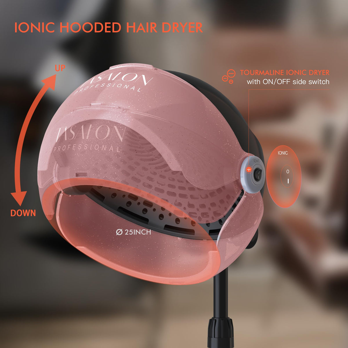 1875W Pink Hooded Hair Dryer I146