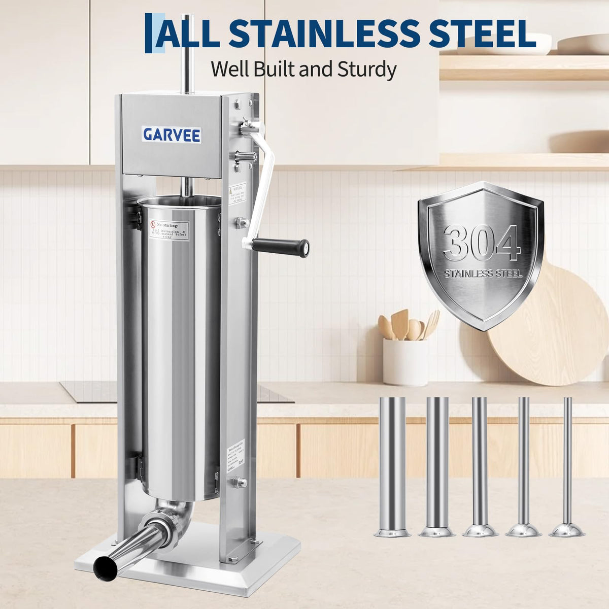 7L Stainless Steel Manual Sausage Stuffer Z3116