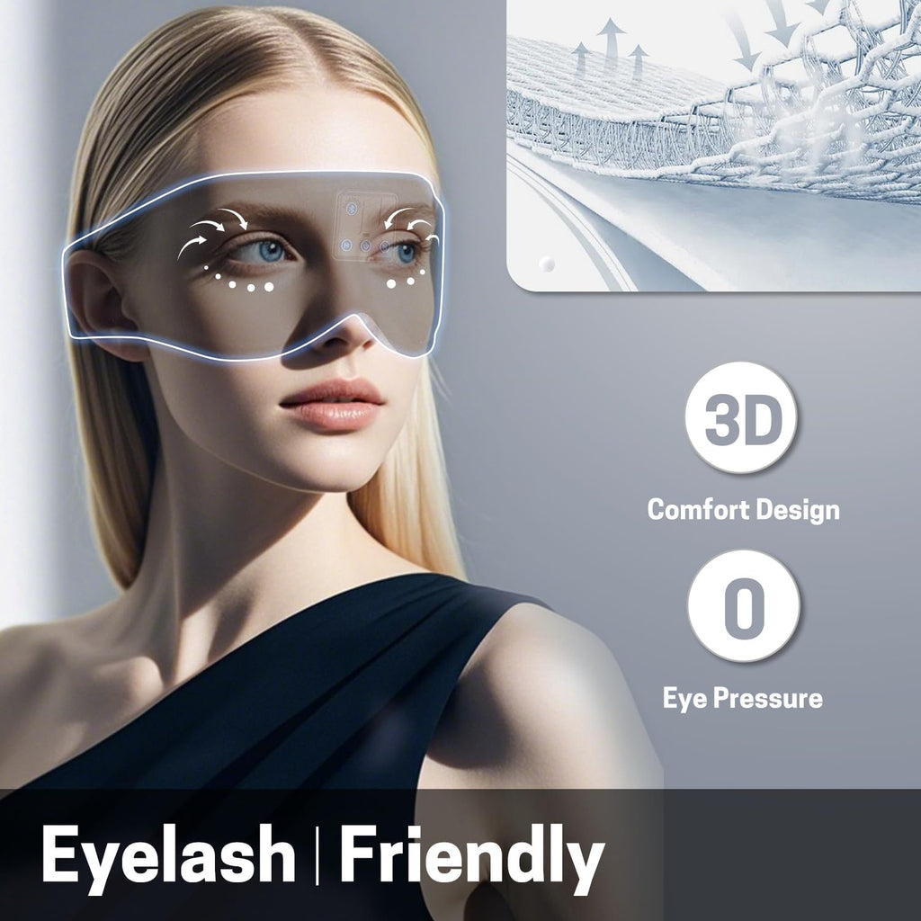 Sleep Mask with Bluetooth Headphones 3D Contour Blackout J4243