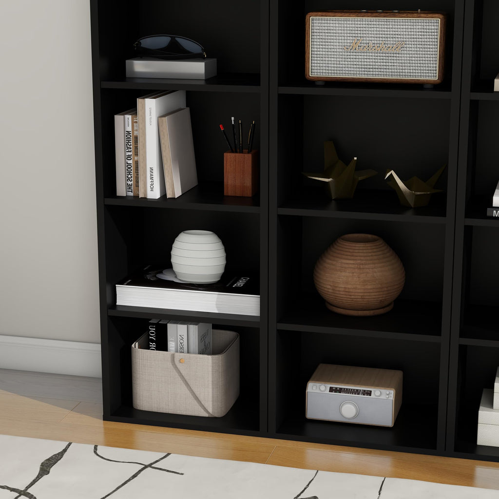 8 Tier Black Storage Shelf Bookcase Z13085