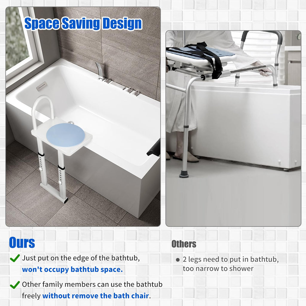 Heavy Duty Height Adjustable Shower Transfer Chair with Handrail N146