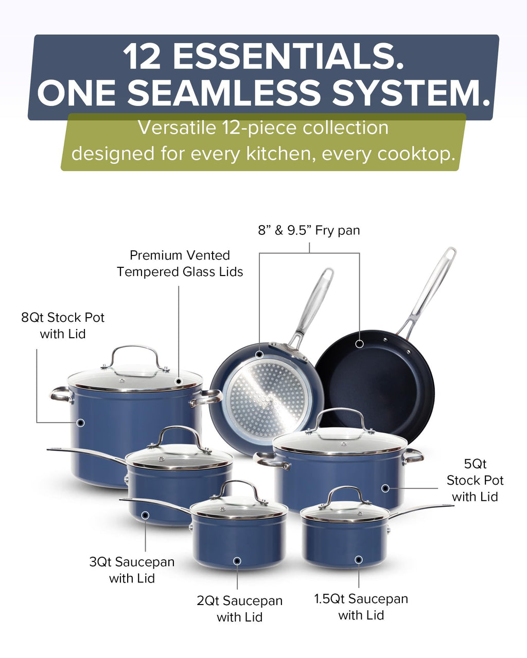 Non Stick Pots and Pans Set W4466