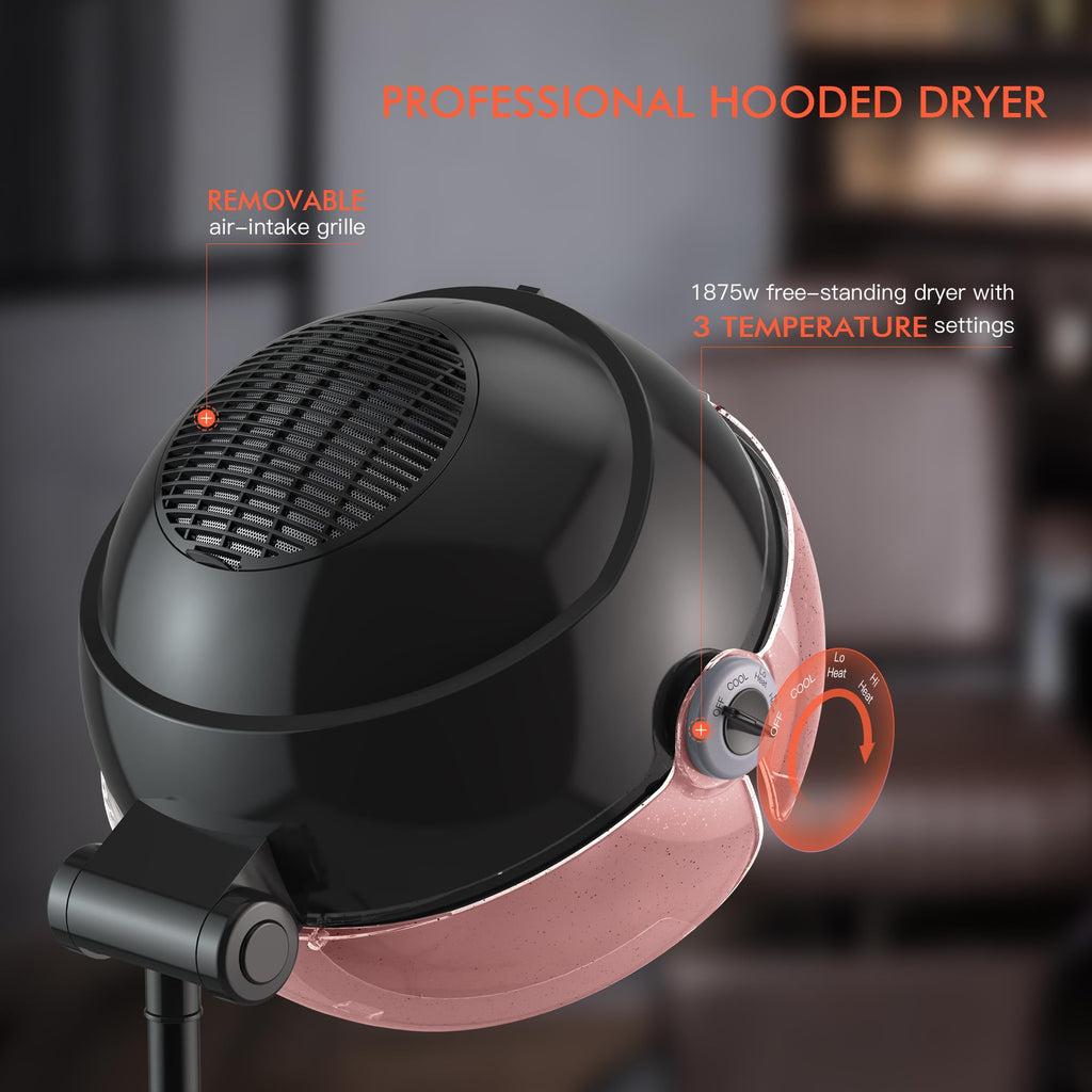 1875W Pink Hooded Hair Dryer I146