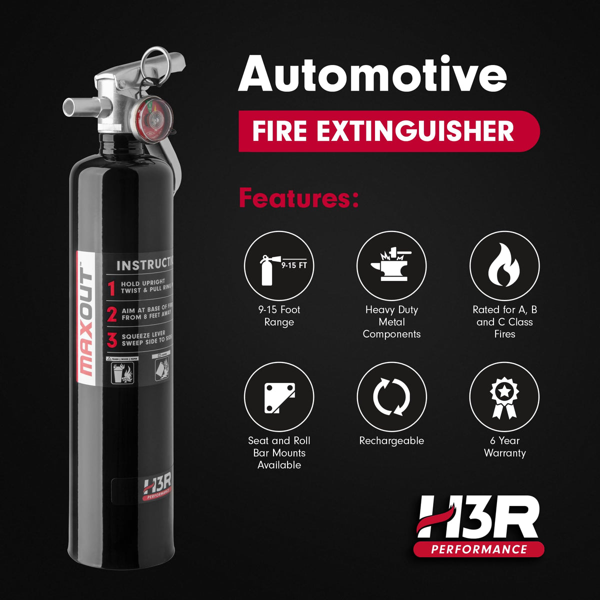 2.5 lbs Black Refillable Dry Chemical Fire Extinguisher W68503