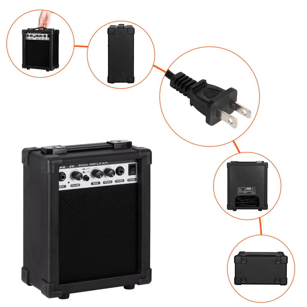 Electric Bass Guitar 4 String Kit Black I815