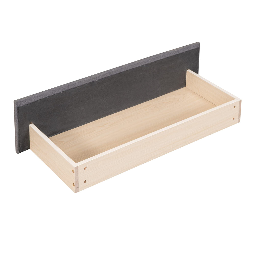 Gray Linen Twin Size Upholstered Daybed with 2 Storage Drawers B9203