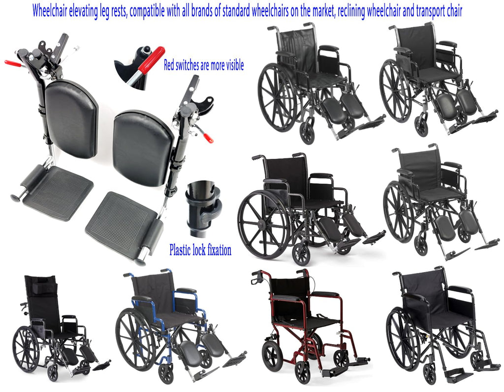 Wheelchair Elevating Leg Rests with Padded Calf Pad and Composite Footplates, 1 Pair Z171