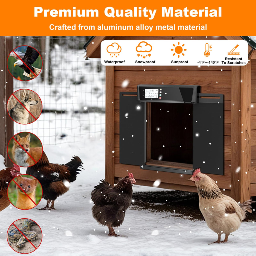 Automatic Chicken Coop Door Solar Powered with Timer & Light Sensor S5773