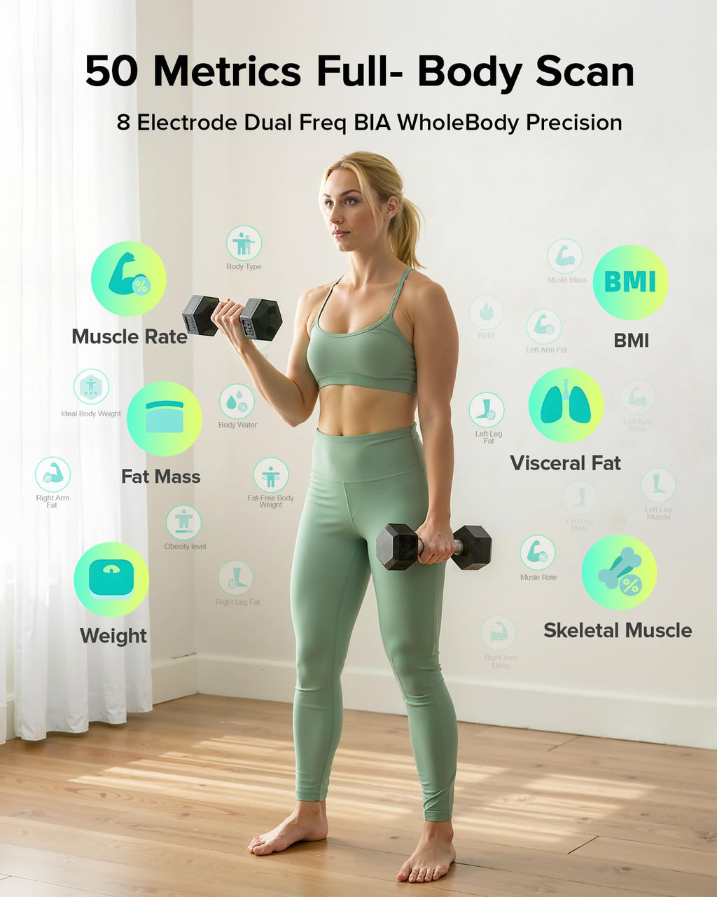 8-Electrode Body Composition Monitor Digital Bathroom Scale V9223