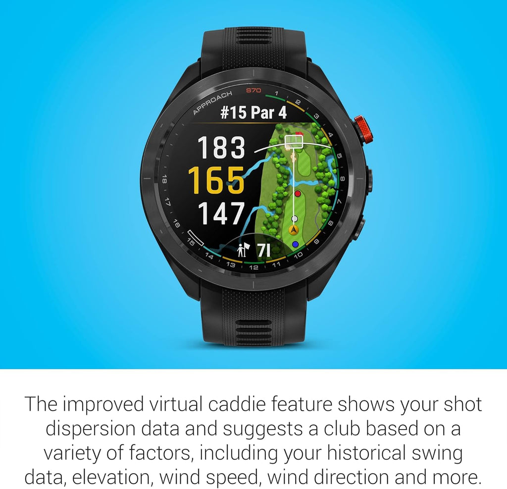Black 47mm Golf GPS Smartwatch L625004