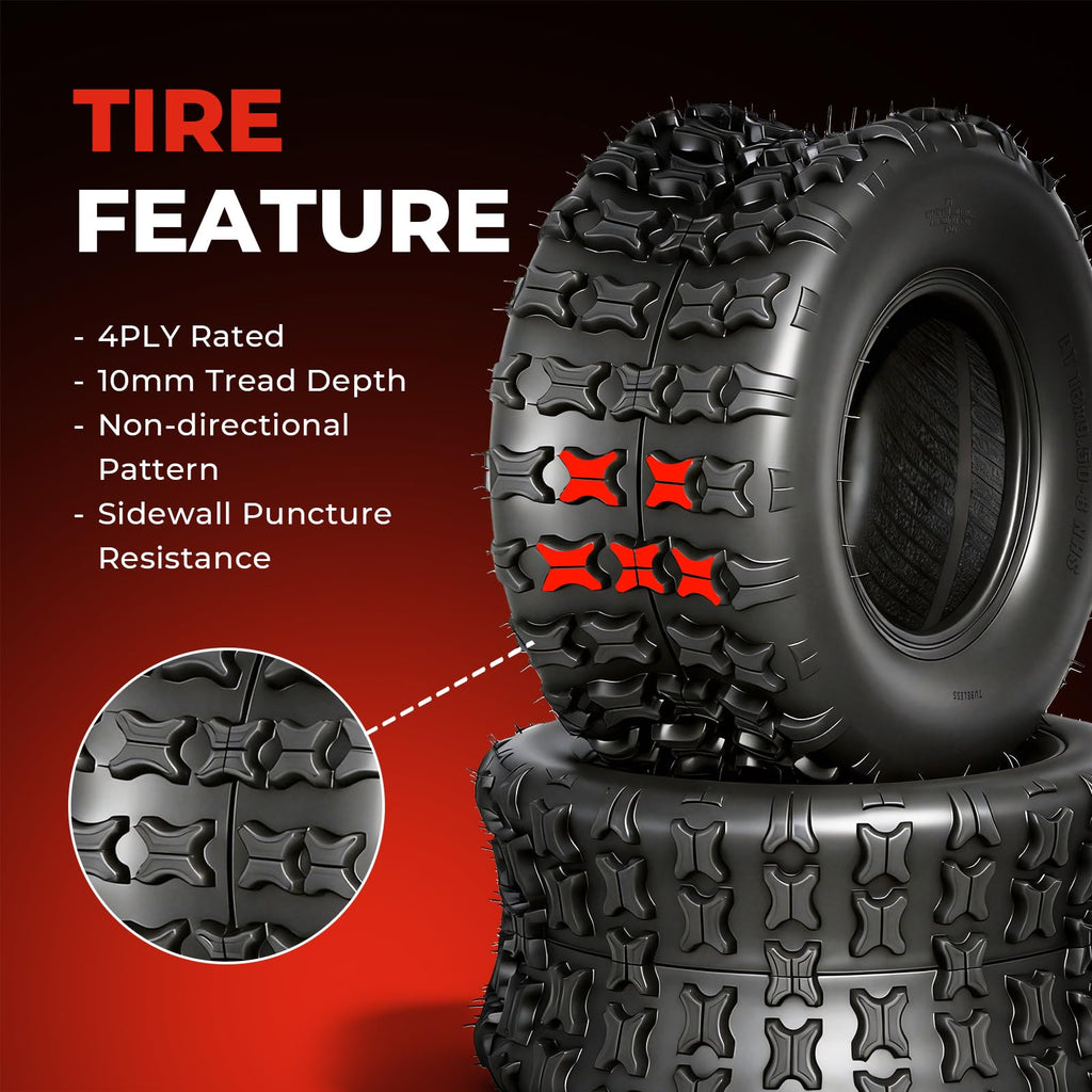 Set of 2 18x9.5-8 Tubeless All-Terrain Tires W392