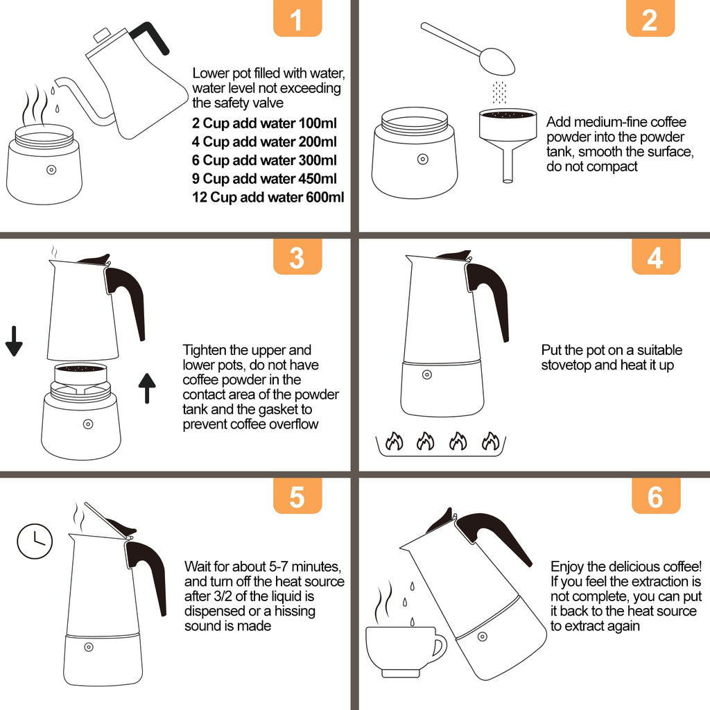 12 Cup Stainless Steel Moka Pot M9609