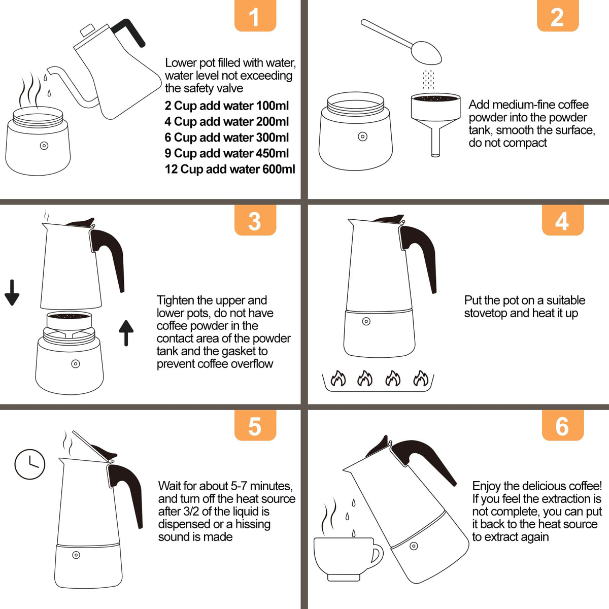 12 Cup Stainless Steel Moka Pot M9609