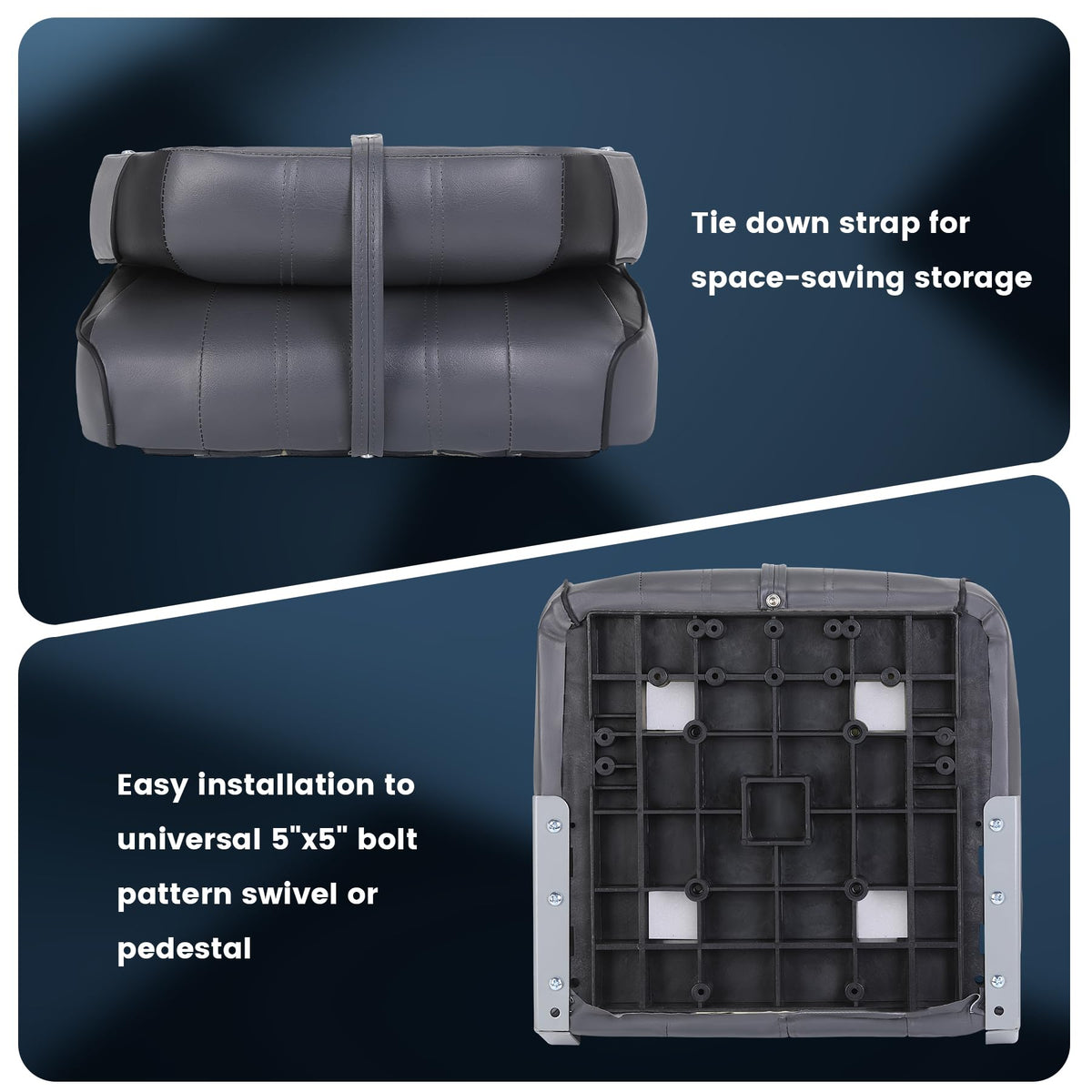 2 Pack Low Back Folding Boat Seats W53227