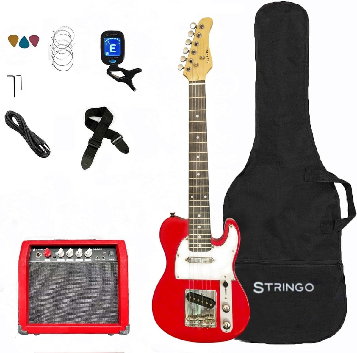 Red 30 Inch Kids Electric Guitar Beginner Kit Set N290287