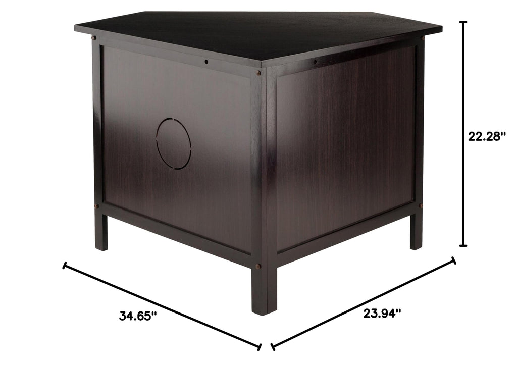 Compact Espresso Corner TV Stand J7590