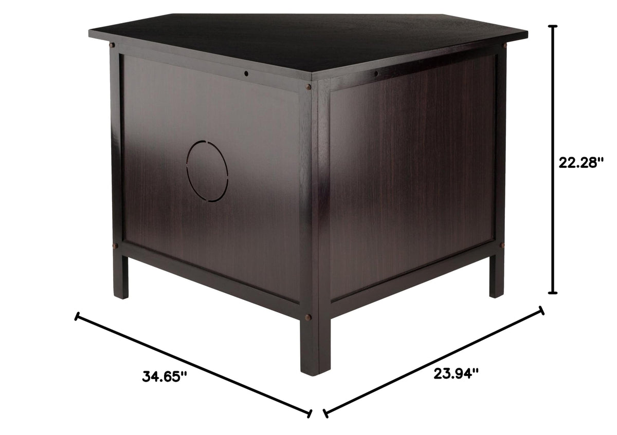 Compact Espresso Corner TV Stand J7590
