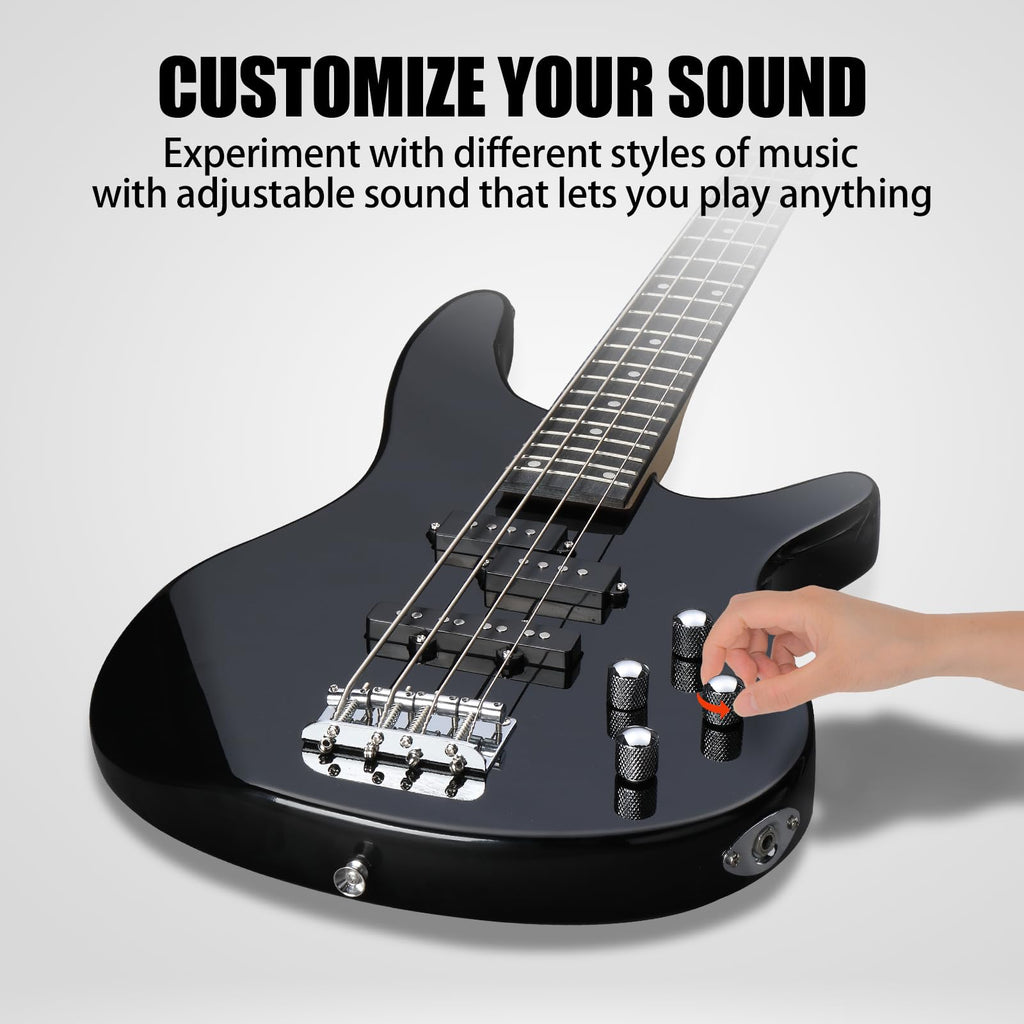 Electric Bass Guitar 4 String Kit Black I815