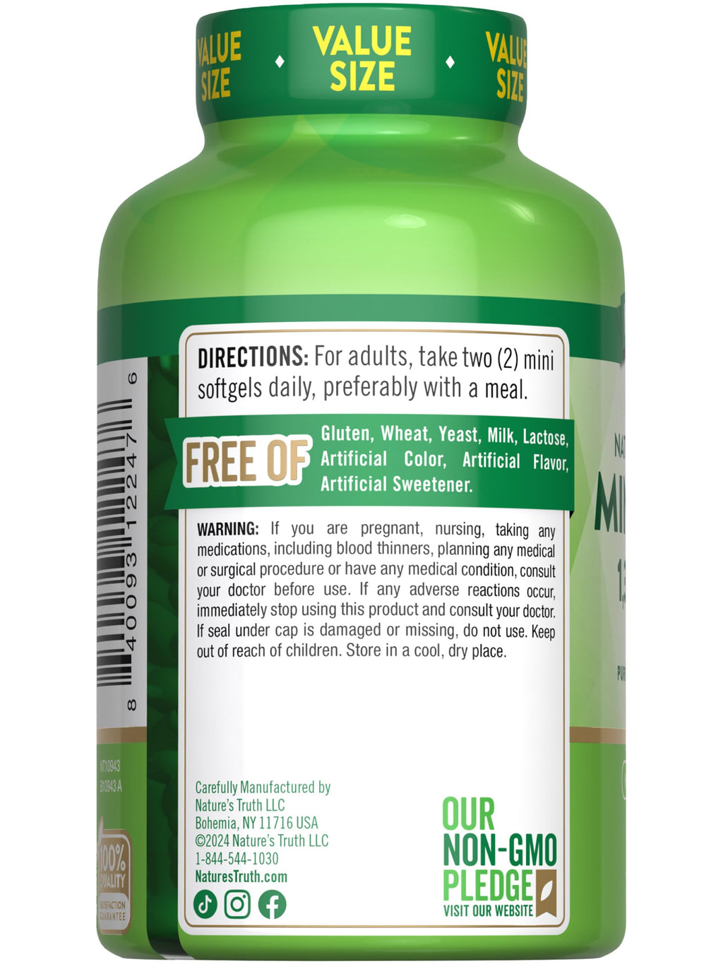 Fish Oil Omega 3 1340 mg 200 Mini Softgels R281499