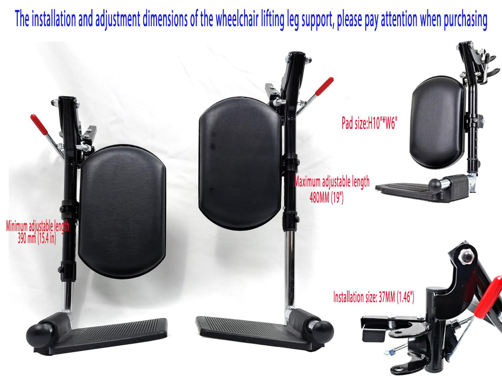 Wheelchair Elevating Leg Rests with Padded Calf Pad and Composite Footplates, 1 Pair Z171