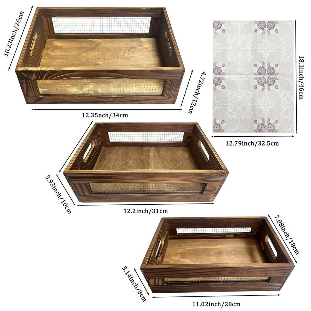 Set of 3 Wooden Nesting Crate K235893