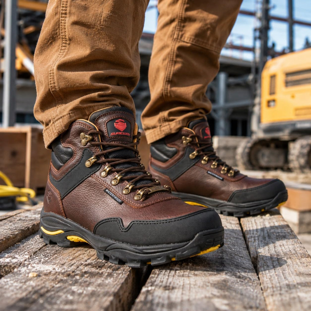 6 Inch Waterproof Leather Work Boots E326