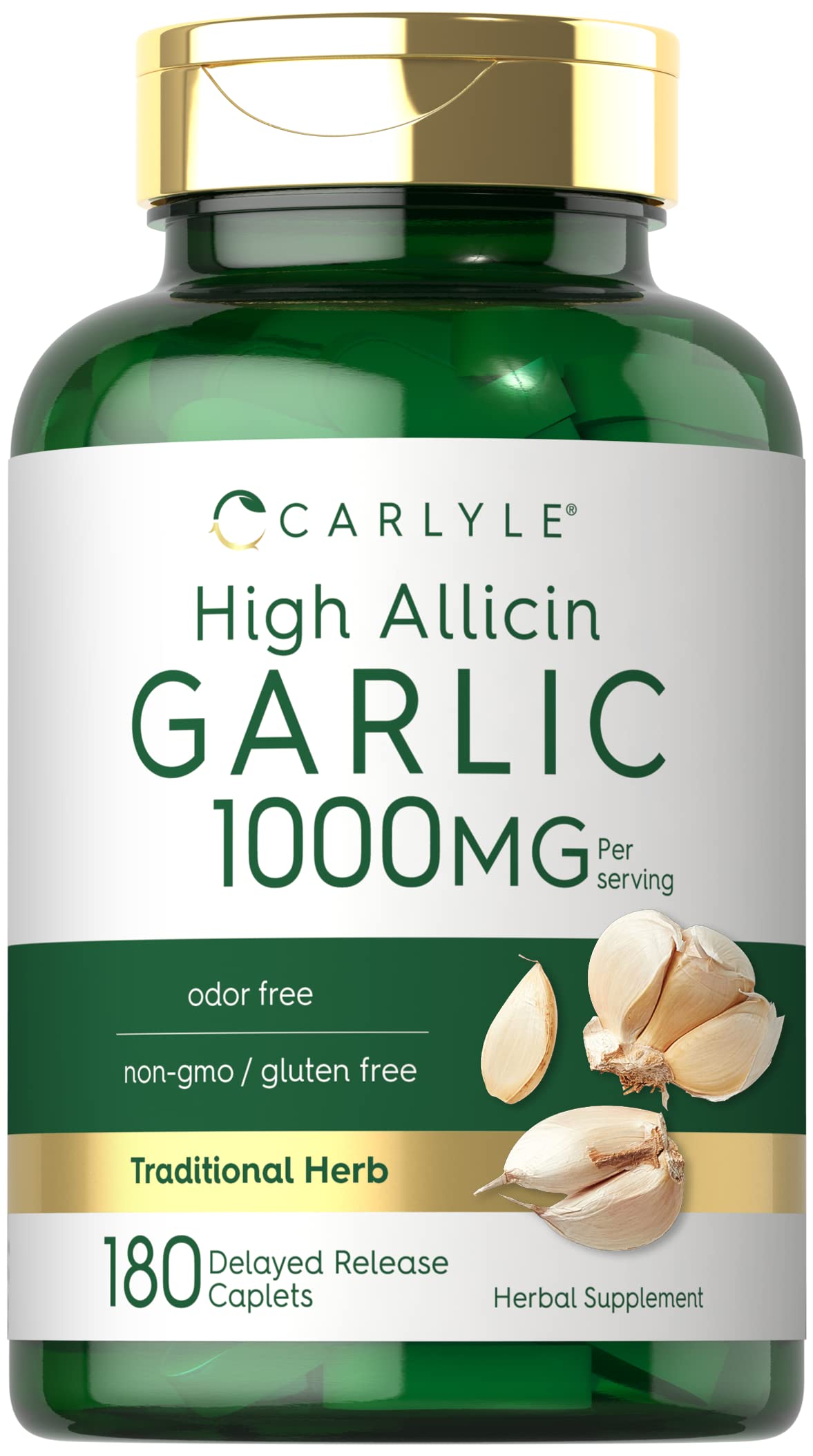 Odorless Garlic Supplement 1000mg 180 Caplets U943186
