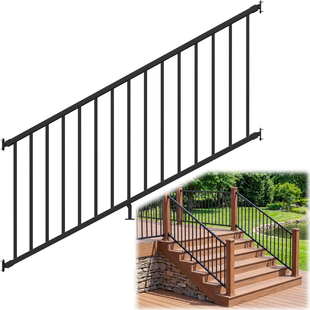 6 ft W Real Aluminum Stair Railing Kit V7951