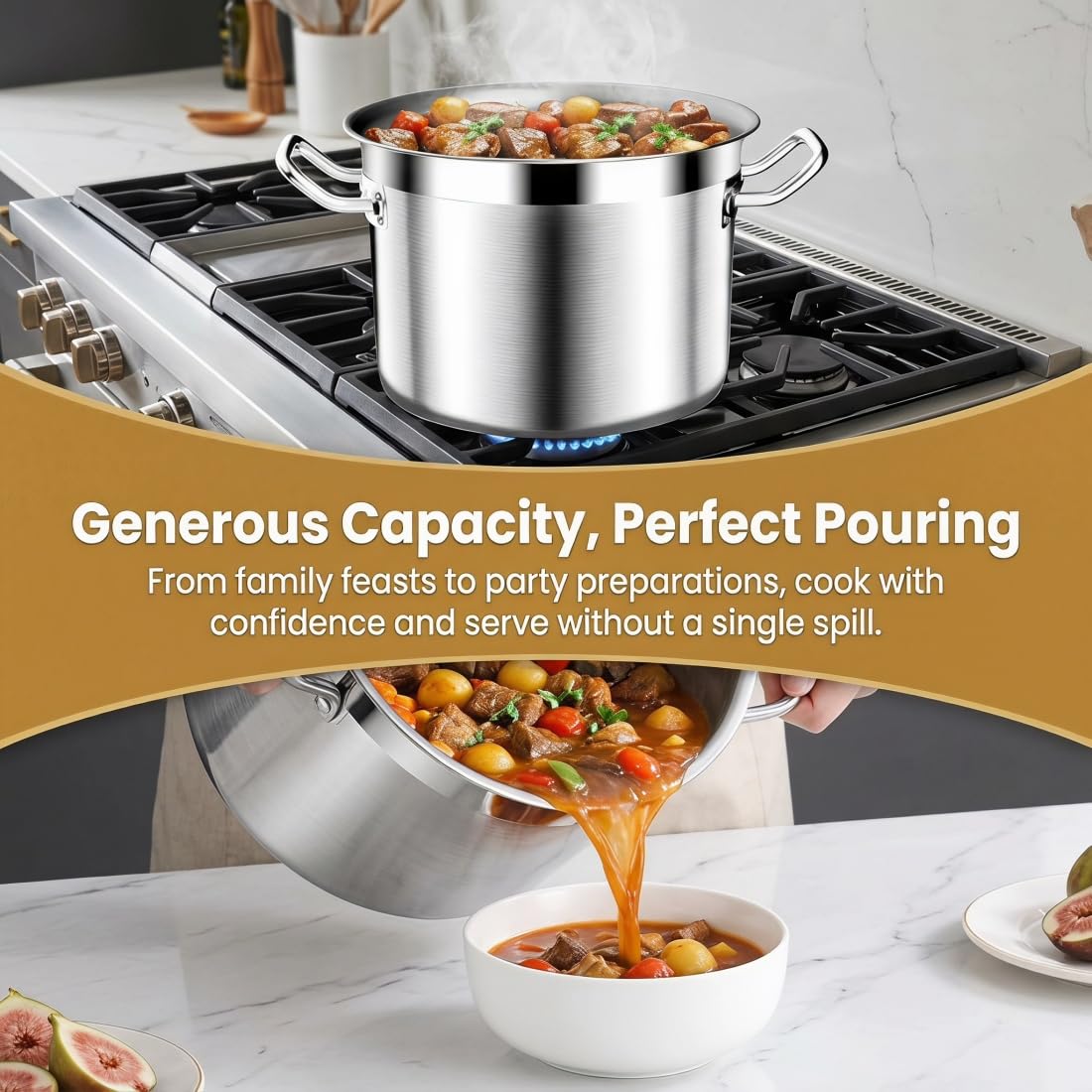 Stainless Steel Stock Pot with Lid F974
