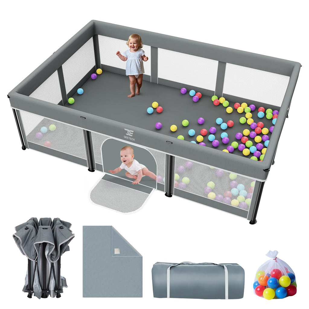 Foldable Baby Playpen with Mat Q882927