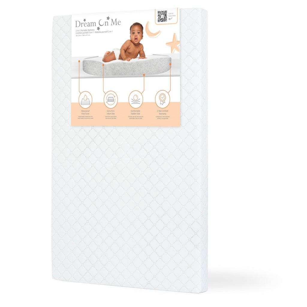 2-in-1 Mini Crib Mattress, Dual-Sided Waterproof S2408