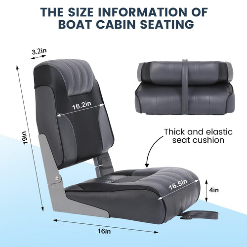 2 Pack Low Back Folding Boat Seats W53227