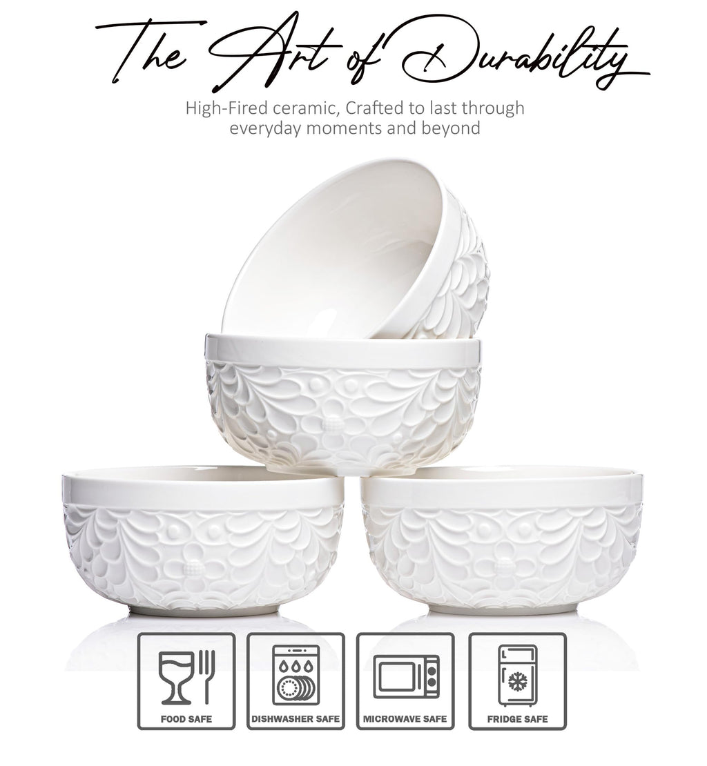 22 Oz Ceramic Bowls Set of 4 A8609
