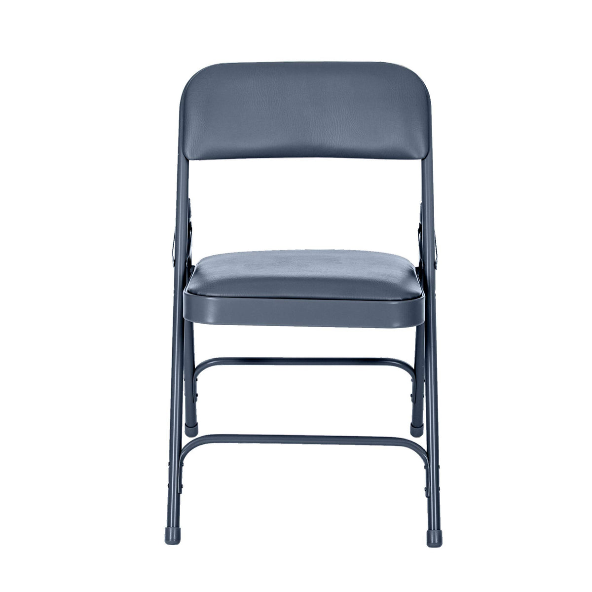 Blue Vinyl Cushioned Folding Chairs with Steel Frame, 4-Pack F77621