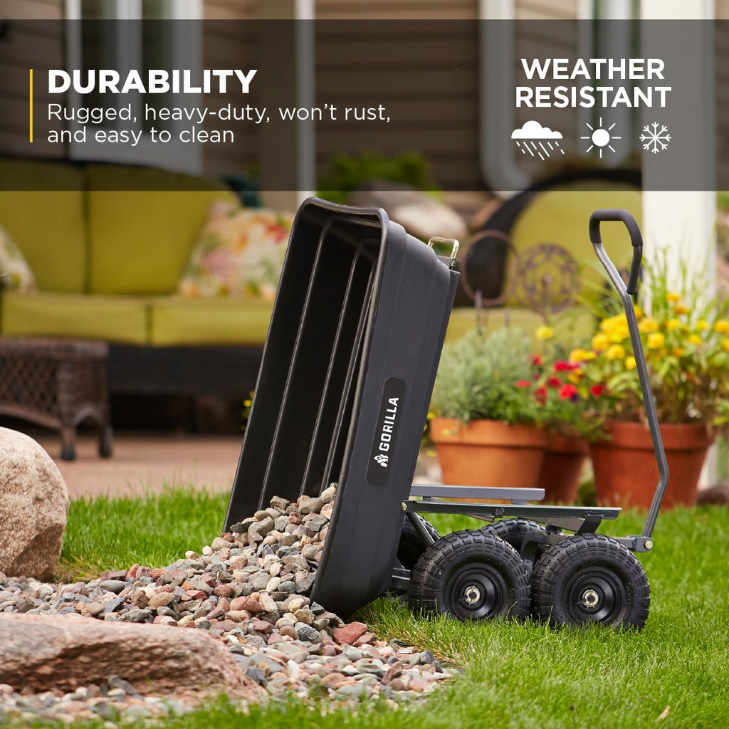 Poly Dump Cart 600 lb. Capacity 4 Cu ft I82445