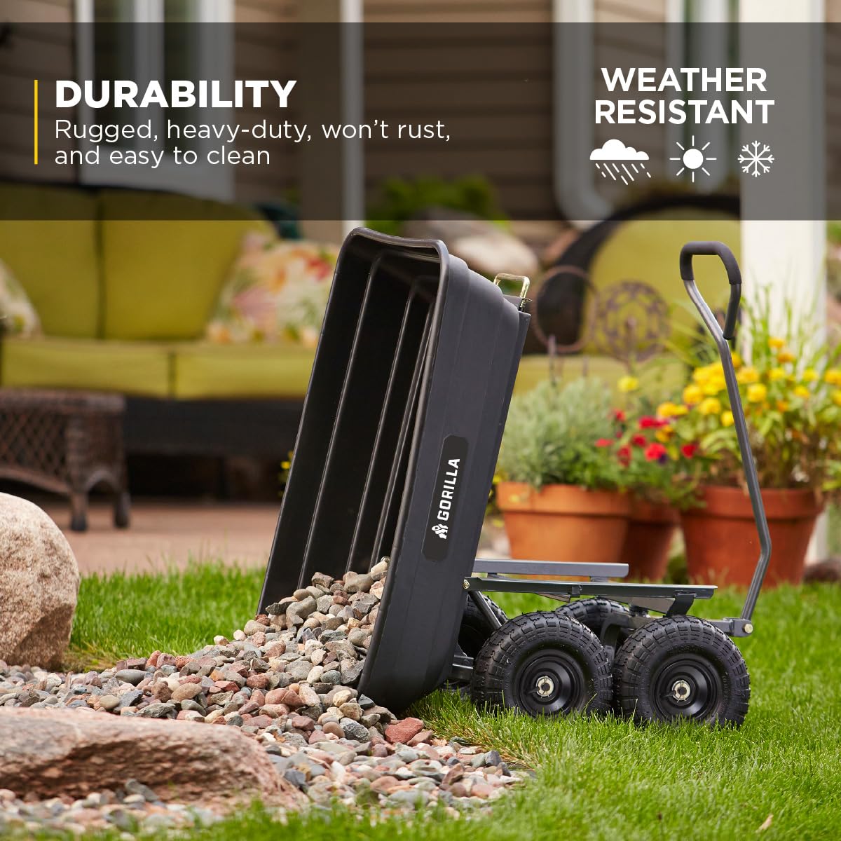 Poly Dump Cart 600 lb. Capacity 4 Cu ft I82445