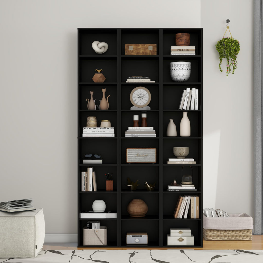 8 Tier Black Storage Shelf Bookcase Z13085