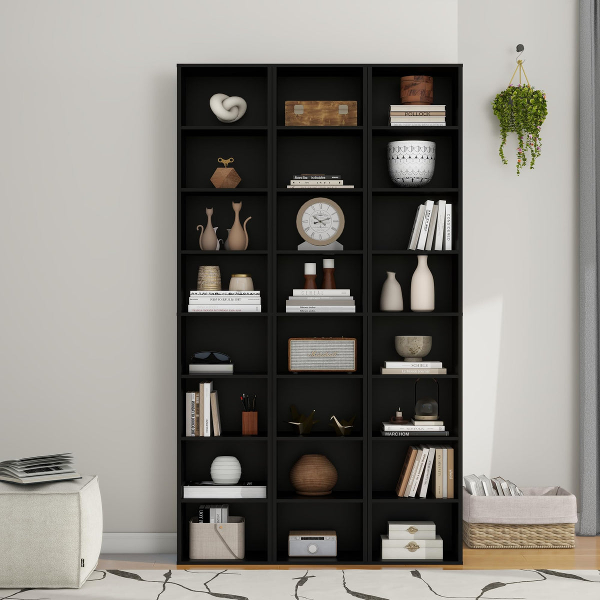 8 Tier Black Storage Shelf Bookcase Z13085